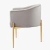 America Luxury - Chairs Tufted Accent Chair, Velvet, Metal, Light Grey Gray, Modern Contemporary, Lounge Hotel Hospitality view 4