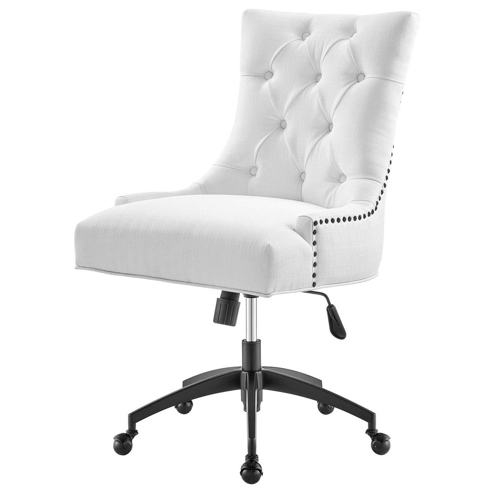 America Luxury - Chairs Computer Work Desk Tufted Chair, Fabric, Black White, Modern Contemporary, Home Business Office