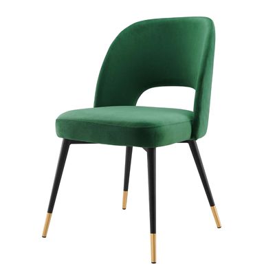 America Luxury - Chairs Side Dining Chair, Velvet, Green, Modern Contemporary, Kitchen Cafe Bistro Restaurant Hospitality