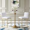 America Luxury - Stools Bar Stool Chair Barstool, Set of 2, Velvet, Metal, Gold White, Modern, Bar Pub Bistro Restaurant view 2