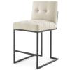 America Luxury - Stools Counter Stool Chair, Metal, Black Beige, Modern, Bar Pub Cafe Bistro Hotel Restaurant Hospitality view 1