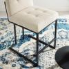 America Luxury - Stools Counter Stool Chair, Metal, Black Beige, Modern, Bar Pub Cafe Bistro Hotel Restaurant Hospitality view 2