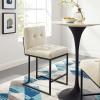 America Luxury - Stools Counter Stool Chair, Metal, Black Beige, Modern, Bar Pub Cafe Bistro Hotel Restaurant Hospitality view 3