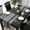 Thin Blue Line Table Runners Burlap-Cotton Runner 120 Inche Long, American USA Flag Enforcement Farmhouse Table Runners, Blue Stripes Outdoor Dining Tablecloths Decor for Party/Wedding 13x120 view 4