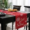 Christmas Red Table Runners Burlap-Cotton Runner 90 Inche Long, Let-it-snow Snowflake Durable Farmhouse Xmas Table Runners, Outdoor Dining Tablecloths Decor for Baby Shower/Party/Wedding 13x90 view 3