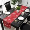 Christmas Red Table Runners Burlap-Cotton Runner 90 Inche Long, Let-it-snow Snowflake Durable Farmhouse Xmas Table Runners, Outdoor Dining Tablecloths Decor for Baby Shower/Party/Wedding 13x90 view 4
