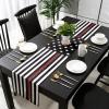 Thin Red Line Table Runners Burlap-Cotton Runner 120 Inche Long, American USA Flag Enforcement Farmhouse Table Runners, Red Stripes Outdoor Dining Tablecloths Decor for Party/Wedding 13x120 view 4