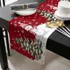 AMZRicher Christmas Snowman Table Runners Burlap-Cotton Runner 90 Inche Long, Xmas Snowflake Red Farmhouse Holiday Table Runners, Outdoor Dining Tablecloths Decor for Baby Shower/Party/Wedding 13x90 view 2