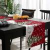 AMZRicher Christmas Snowman Table Runners Burlap-Cotton Runner 90 Inche Long, Xmas Snowflake Red Farmhouse Holiday Table Runners, Outdoor Dining Tablecloths Decor for Baby Shower/Party/Wedding 13x90 view 3