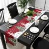 AMZRicher Christmas Snowman Table Runners Burlap-Cotton Runner 90 Inche Long, Xmas Snowflake Red Farmhouse Holiday Table Runners, Outdoor Dining Tablecloths Decor for Baby Shower/Party/Wedding 13x90 view 4