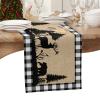Christmas Buffalo Plaid Table Runners Burlap-Cotton Runner Small 36 Inche, Forest Winter Polar Bear Farmhouse Rustic Table Runners, Outdoor Dining Tablecloths Decor for Baby Shower/Party/Wedding 13x36 view 1