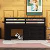 Twin Loft Beds with Storage Drawers Low Loft Bed Frame with Cabinet and Bedside Tray Wood Farmhouse Loft Bed for Kids Girls Boys Teens, Espresso view 3