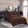 100% Cotton 800 TC 1 Piece Duvet Cover With Button Closure & Corner Ties And 2 Pillowcase, Cooling Comforter Cover Set, Soft Sateen Weave King/California King Size Chocolate 3 PCs Duvet Cover Set view 2