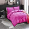 100% Cotton 4 Piece Zipper Closure Duvet Set 12" Deep Pocket, 800 Thread Count Cooling Comforter Cover Set, Soft Sateen Weave Full Size Hot Pink Duvet Cover Set view 1