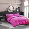 100% Cotton 4 Piece Zipper Closure Duvet Set 12" Deep Pocket, 800 Thread Count Cooling Comforter Cover Set, Soft Sateen Weave Full Size Hot Pink Duvet Cover Set view 3