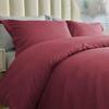 100% Cotton 4 Piece Zipper Closure Duvet Set 12" Deep Pocket, 800 Thread Count Cooling Comforter Cover Set, Soft Sateen Weave Twin Size Burgundy Duvet Cover Set view 3