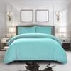 100% Cotton 4 Piece Zipper Closure Duvet Set 12" Deep Pocket, 800 Thread Count Cooling Comforter Cover Set, Soft Sateen Weave Full Size Aqua Duvet Cover Set view 2
