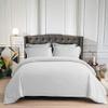 100% Cotton 4 Piece Zipper Closure Duvet Set 12" Deep Pocket, 800 Thread Count Cooling Comforter Cover Set, Soft Sateen Weave California King Size Light Grey Duvet Cover Set view 2