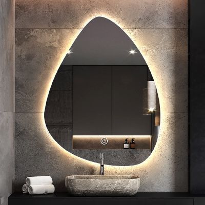 LIGUOYI LED Vanity Mirror,Dimmable Touch Switch Decorative Mirror,27.5"/31.5"/35.4" Illuminated Wall Mounted Backlit Mirror,3000K/4000K/6000K 3 Color Tones,Vertical/Inverted Suspension