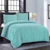 100% Cotton 4 Piece Zipper Closure Duvet Set 12" Deep Pocket, 800 Thread Count Cooling Comforter Cover Set, Soft Sateen Weave California King Size Aqua Duvet Cover Set view 1