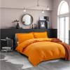 100% Cotton 4 Piece Zipper Closure Duvet Set 12" Deep Pocket, 800 Thread Count Cooling Comforter Cover Set, Soft Sateen Weave California King Size Orange Duvet Cover Set view 2