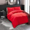 100% Cotton 4 Piece Zipper Closure Duvet Set 12" Deep Pocket, 800 Thread Count Cooling Comforter Cover Set, Soft Sateen Weave California King Size Red Duvet Cover Set view 1