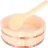 12 Sizes Large Wooden Hangiri Sushi Rice Mixing Bowl Tub for Sushi Restaurant Sushi 10-28 Inches Diameter White Solid Wood,27cm/10.6in view 2
