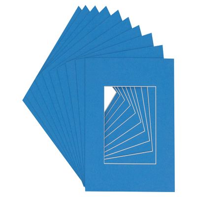CountryArtHouse Bay Blue Acid Free 7x7 Square Picture Frame Mat with White Core Bevel Cut for 5x5 Pictures - Fits 7x7 Frame