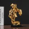 ZKSYLSM Abstract Love Couple Sculpture - Romantic Resin Statue in Gold for Modern Home Decor, Wedding view 3