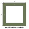 CountryArtHouse Dill Acid Free 16x16 Picture Frame Mats with White Core Bevel Cut for 12x12 Pictures - Fits 16x16 Frame - One Mat - with Bag & Backing view 2