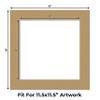 CountryArtHouse Rattan Acid Free 16x16 Picture Frame Mats with White Core Bevel Cut for 12x12 Pictures - Fits 16x16 Frame - One Mat - with Bag & Backing view 2
