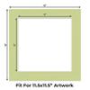 CountryArtHouse Pistachio Acid Free 16x16 Picture Frame Mats with White Core Bevel Cut for 12x12 Pictures - Fits 16x16 Frame - One Mat - with Bag & Backing view 2