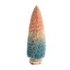 Creative Co-Op Sisal Bottle Brush Tree with Wood Base, Pink to Blue Ombre view 1