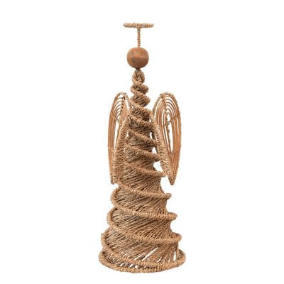 Creative Co-Op Hand-Woven Bankuan Spiral Cone Angel, Natural