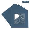 CountryArtHouse Steel Blue Acid Free 7x7 Square Picture Frame Mat with White Core Bevel Cut for 5x5 Pictures - Fits 7x7 Frame view 2