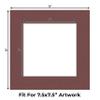 CountryArtHouse Maroon Acid Free 12x12 Picture Frame Mats with White Core Bevel Cut for 8x8 Pictures - Fits 12x12 Frame - One Mat - with Bag & Backing view 2