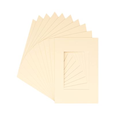 CountryArtHouse Cream Acid Free 7x7 Square Picture Frame Mat with White Core Bevel Cut for 5x5 Pictures - Fits 7x7 Frame