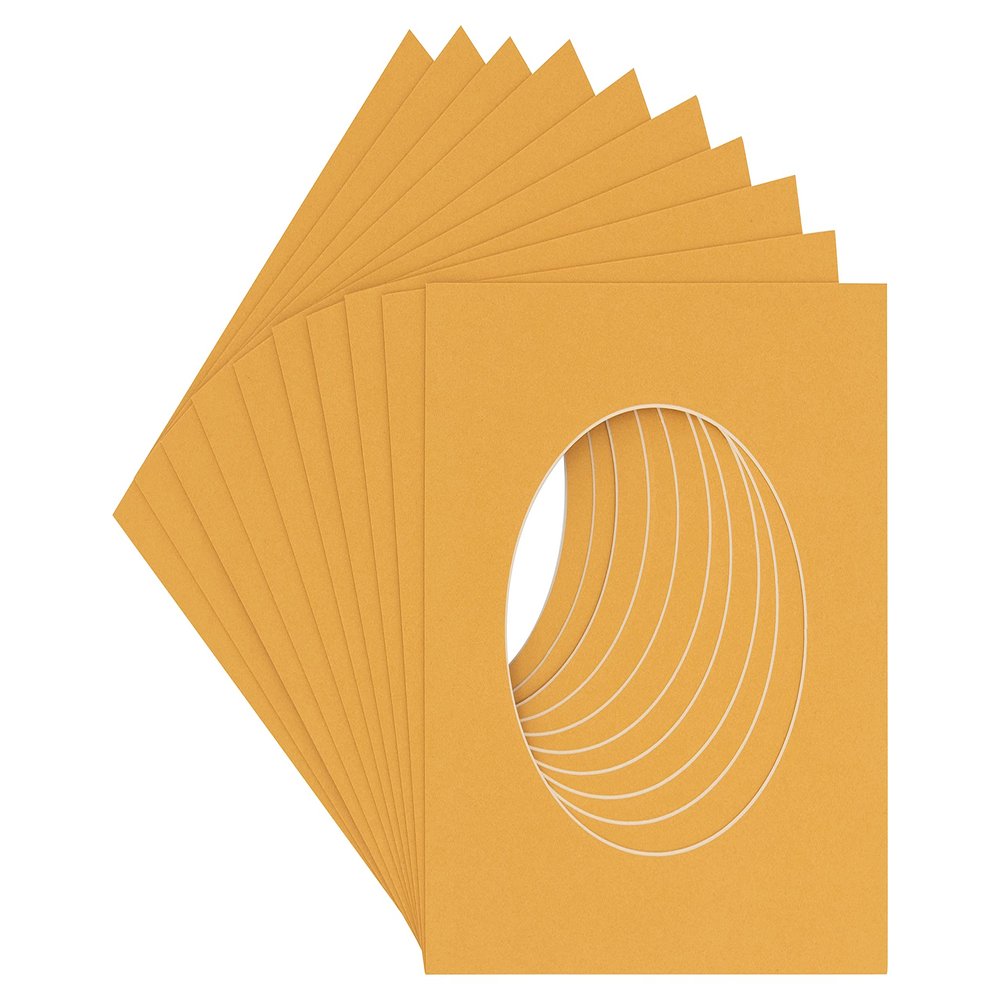 CountryArtHouse Topaz Acid Free 7x7 Circle Picture Frame Mat with White Core Bevel Cut for 5x5 Pictures - Fits 7x7 Frame