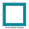 CountryArtHouse Teal Acid Free 16x16 Picture Frame Mats with White Core Bevel Cut for 12x12 Pictures - Fits 16x16 Frame - One Mat - with Bag & Backing view 2