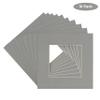 CountryArtHouse Mid Grey Acid Free 7x7 Square Picture Frame Mat with White Core Bevel Cut for 5x5 Pictures - Fits 7x7 Frame view 2
