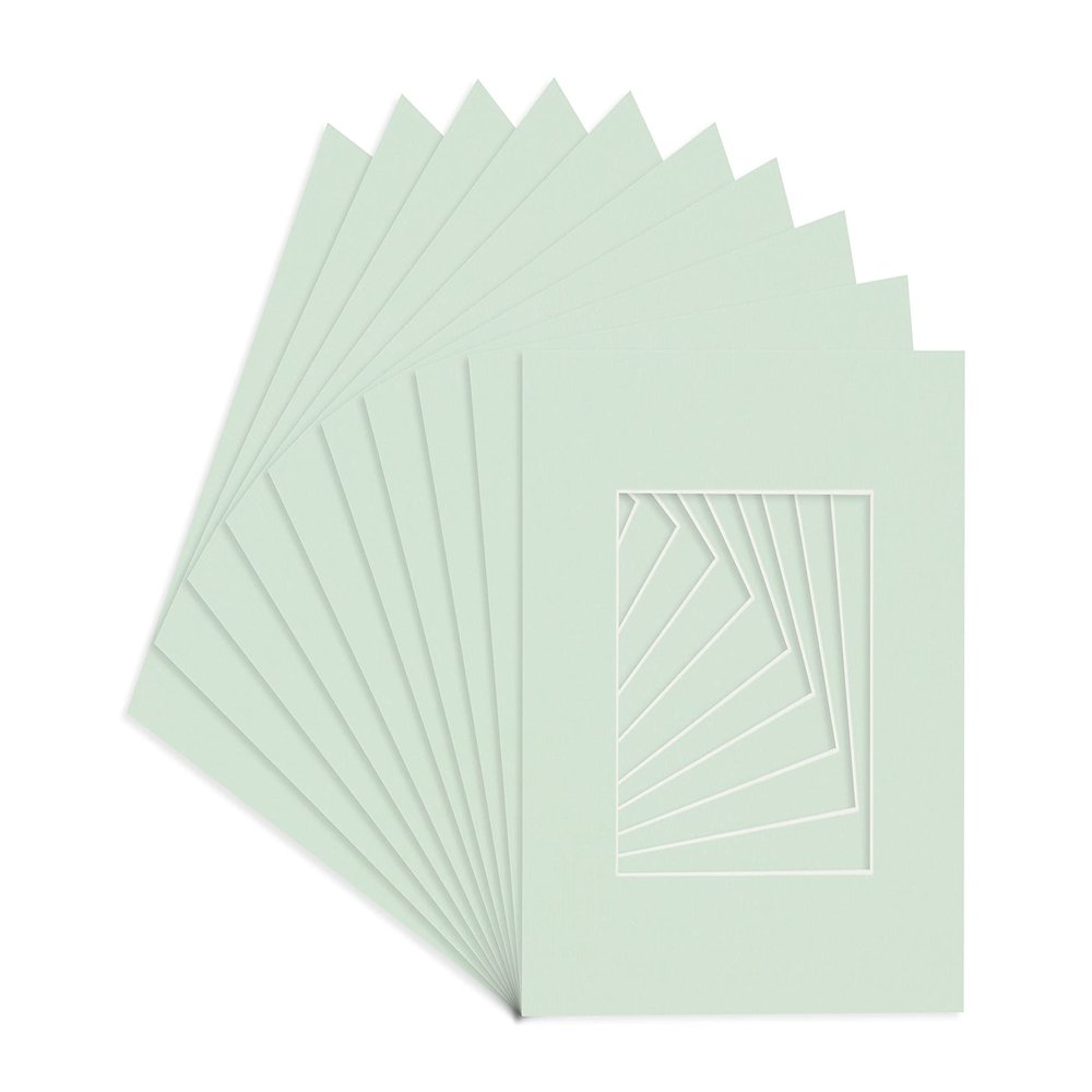 CountryArtHouse Honeydew Acid Free 7x7 Square Picture Frame Mat with White Core Bevel Cut for 5x5 Pictures - Fits 7x7 Frame