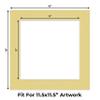 CountryArtHouse Soft Yellow Acid Free 16x16 Picture Frame Mats with White Core Bevel Cut for 12x12 Pictures - Fits 16x16 Frame - One Mat - with Bag & Backing view 2