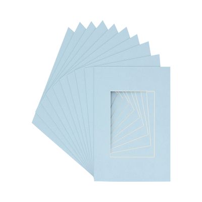 CountryArtHouse Baby Blue Acid Free 7x7 Square Picture Frame Mat with White Core Bevel Cut for 5x5 Pictures - Fits 7x7 Frame