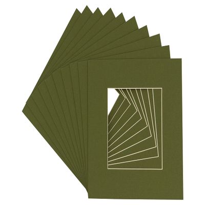 CountryArtHouse Dill Acid Free 7x7 Square Picture Frame Mat with White Core Bevel Cut for 5x5 Pictures - Fits 7x7 Frame