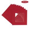 CountryArtHouse Deep Red Acid Free 7x7 Square Picture Frame Mat with White Core Bevel Cut for 5x5 Pictures - Fits 7x7 Frame view 2