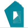 CountryArtHouse Teal Acid Free 7x7 Square Picture Frame Mat with White Core Bevel Cut for 5x5 Pictures - Fits 7x7 Frame view 1