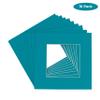CountryArtHouse Teal Acid Free 7x7 Square Picture Frame Mat with White Core Bevel Cut for 5x5 Pictures - Fits 7x7 Frame view 2