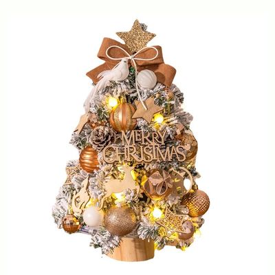 JANXLE Table Top Christmas Tree with Led String Light Ornaments Small Artificial Christmas Trees for Home Office Shop Desktop Xmas Party Decorations,H45cm