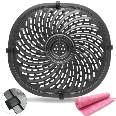 Air Fryer Grill Pan Replacement Parts for 7QT PowerXL Gowise Air Fryers, Upgraded Nonstick Air Fryer Crisper Plate Tray, Air Fryer Rack with Rubber Bumpers for 7QT Air Fryer, Dishwasher Safe