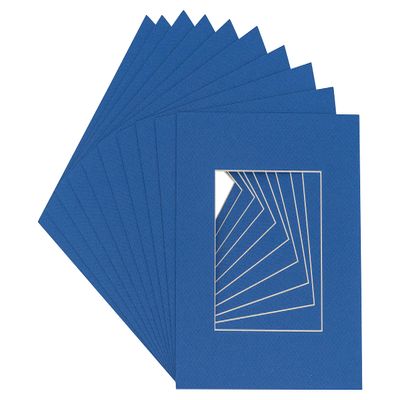 CountryArtHouse Royal Blue Acid Free 7x7 Square Picture Frame Mat with White Core Bevel Cut for 5x5 Pictures - Fits 7x7 Frame
